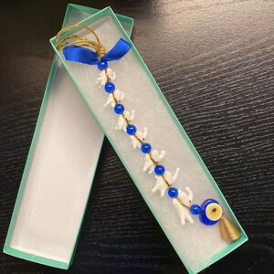 Turkish Glass Evil Eye Elephants Wall Hanging